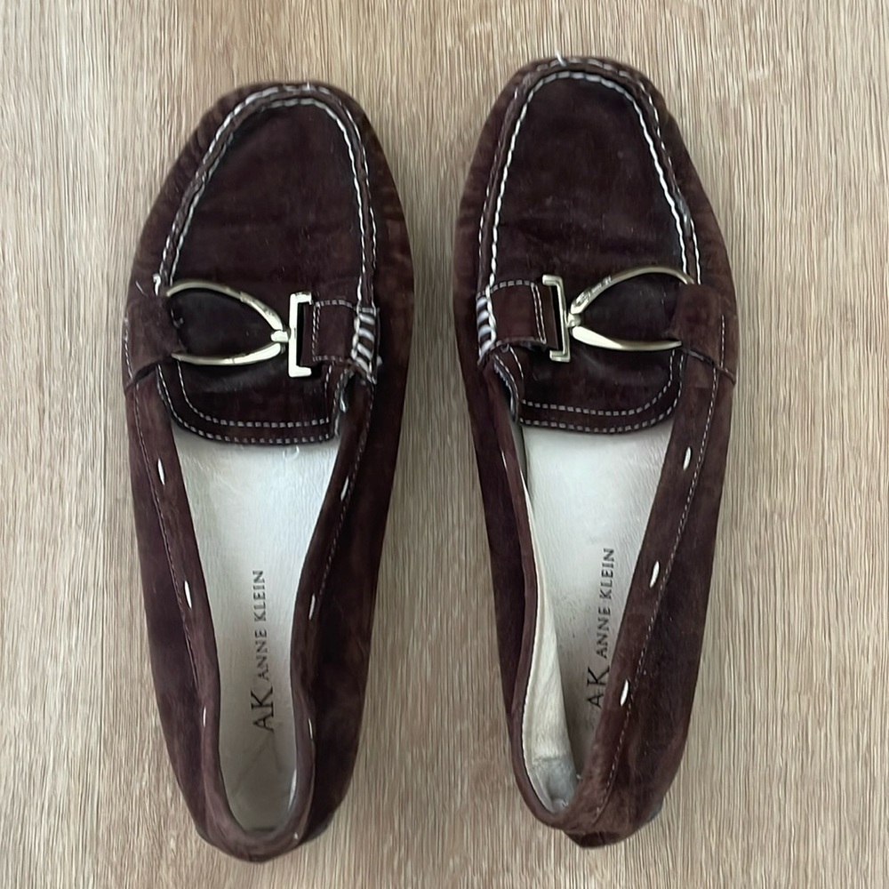Anne Klein Gently worn brown suede loafers size 7 1/2